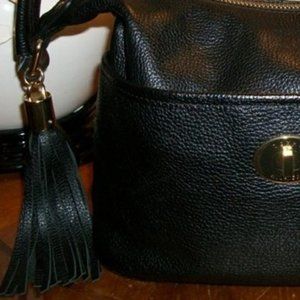 Fringe Tassel Tommy Hilfiger Black Leather Satchel